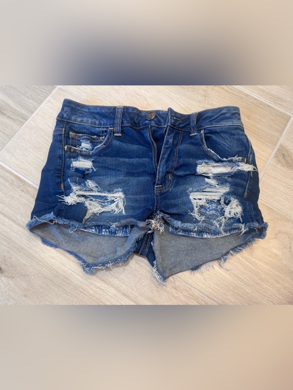 American Eagle Outfitters Dark Blue Denim Jeans with Contrast Stitching